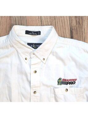 Vintage Snapper Lawn Mower Button Down Shirt Turtle Embroidered Y2K 90s Logo